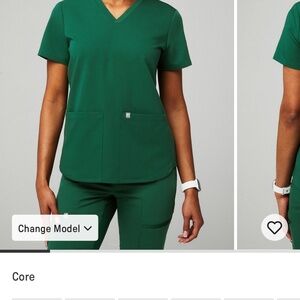 Fabletics Hunter green scrub set small
